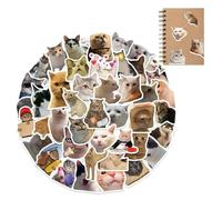 Autocollants de chat - Packs drôles, décalcomanies de chat imperméables | Autocollants en vinyle esthétique pour les bouteilles d'eau, les planches à roulettes, la voiture, les cahiers, les téléphones
