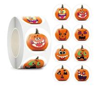 Autocollants De Citrouille Autocollants D'halloween Pour Joints D'enveloppe Bonbons 500 Pièces Orange