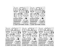 Autocollants de Classification pour Vêtements, 5 Feuilles Pvc Noir