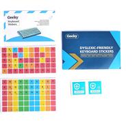 Autocollants de Clavier Adaptés pour Dyslexiques Codés par Couleur Conçus Ergonomiquement pour une Frappe Plus Rapide et Précise Compatibles avec Plus de 40 Dispositions de Clavier (14 mm)