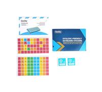 Autocollants de Clavier Adaptés pour Dyslexiques | Codés par Couleur | Conçus Ergonomiquement pour une Frappe Plus Rapide et Précise | Compatibles avec Plus de 40 Dispositions de Clavier (14 mm)