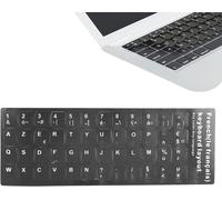 Autocollants de Clavier Français, Autocollants de Remplacement de Lettres de Clavier Français Fond Noir avec Lettres Blanches pour Ordinateur de Bureau PC Ordinateur Portable (1PCS)