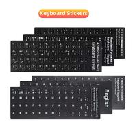 Autocollants de clavier pour ordinateur portable et de bureau, 21e, russe, arabe, coréen, italien, français, espagnol, portugais English