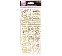 Autocollants de Contour - Mariage - Or sur Blanc