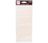 Autocollants de Contour - Petits Chiffres - Or Rose sur Blanc