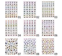 Autocollants De Couleur Papillon Pour Nail Art Au Laser, 1 Pièce, Modèles Printemps Été, Outils De Manucure Pour La Décoration Des Ongles À Faire Soi Même