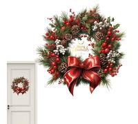 Autocollants De Couronne De Noël Pour Fenêtre, Ensemble D'ornements D'autocollants De Fausse Couronne, Décoration Noël En PVC Pour Porte D'entrée De Maison, Mur, Fenêtre, Armoire, Réfrigérateur