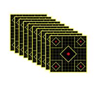 Autocollants De De Tir - Cibles Réactives Auto-adhésives | Papier Jaune Fluorescent, 10 Feuilles Ďe Papier Çible Jaune Fluorescent pour L'entraînement Et Les Jeux Récréatifs, 12x12 Pouces