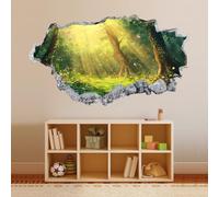 Autocollants de décoration murale 3D, Papillon Du Soleil De La Forêt Autocollants amovibles Art, Smashed Stickers Muraux pour Enfants Salon Pépinière Maison Décoration Murale 48x84cm