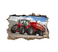 Autocollants de décoration murale 3D, Tracteur Autocollants de sol en vinyle imperméables amovibles Art, Smashed Stickers Muraux pour Enfants Salon Pépinière Maison Décoration Murale 80x120cm