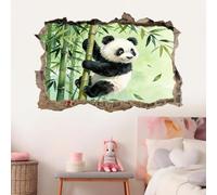 Autocollants De Décoration Murale Animaux Panda Amovible Smashed Tattoo Forêt De Bambous Stickers Muraux Pour La Décoration De La Maison Chambre Pépinière Anniversaire Mariage