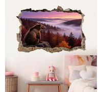 Autocollants De Décoration Murale Brume De La Forêt Des Ours Amovible Smashed Tattoo Paysage Naturel Stickers Muraux Pour La Décoration De La Maison Chambre Pépinière Anniversaire Mariage