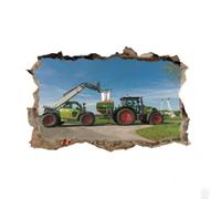 Autocollants de décoration murale Tracteur Affiche amovible d'art Smashed Tattoo Stickers muraux en vinyle pour la décoration de la maison chambre pépinière anniversaire mariage 75x113cm