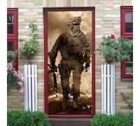 Autocollants De Décoration Pour Porte 3D Auto-Adhésif - Soldat Guerrier Militaire Fan 90 X 210 Cm - Vinyle Étanche Porte Stickers Pour Salon Chambre - Photos De Porte - Peintures Murales De P -9B0G6C1