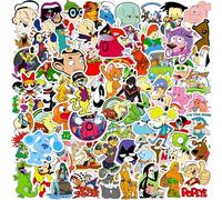 Autocollants de des années 90, 100PCS autocollants amusants et mignons, divers autocollants nostalgiques en vinyle imperméable à l'eau pour ordinateur portable, skateboard, enfants et adolescents