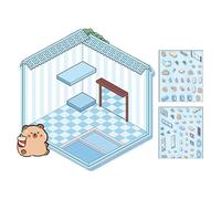 Autocollants de dessin animé Capybara,autocollants de scène miniatures | Scènes drôles d’autocollants de salle miniature,Faites vos propres mignons, de salle amusants pour la