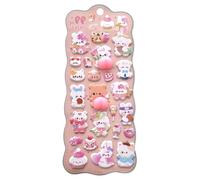 Autocollants de dessin animé | Décalcomanies 3D Fournitures de scrapbooking - Guimauve Chats Scrapbooks Décalcomanies | Pour ordinateur portable, journal, planificateur, trousse, bouteille d'eau
