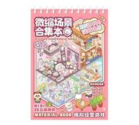 Autocollants de dessin animé - Kit d'autocollants pour maison | 25 feuilles empilables pour animaux de compagnie, autocollants de scène miniature, livre de scène, maison de scène, dessin animé amusant