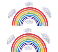 Autocollants De Fenêtre Arc-En-Ciel,Autocollants De Nuages Pour Vitres,Anti Collision Oiseaux Stickers,Décalcomanies de Fenêtre en Forme de Nuages pour Portes en Verre, Décoration Murale de la Maison