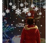 Autocollants de fenêtre de flocon de neige de Noël,Décoration de fenêtre de Noël Flocons de neige - Décorations de Noël Pays des merveilles Ornements d'hiver Thème Fournitures de fête