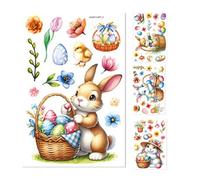 Autocollants de fenêtre de Pâques,Stickers muraux de Pâques, 4X Autocollants de fenêtre en forme de lapin mignon, Décorations décoratives de fenêtre de pâques, stickers muraux de pâques pour chambre d