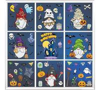 Autocollants de fenêtre d'Halloween mignons en forme de citrouille, fantôme pour fenêtre en verre et décorations de fête