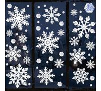Autocollants de Fenêtre Extra-Larges en Forme de Flocons de Neige, 106 Pièces Noël Vitre Decoration Noel Stickers, Décorations de Noël Hiver Monde Merveilleux pour Maison Bureau