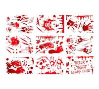 Autocollants de Fenêtre Sanglants | 9 Pièces Autocollants Halloween Imperméables pour | Effrayants Décorations Artisanales Pour Porte Mur Porche Maison Salle De Classe Salle De Bain
