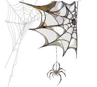 Autocollants de fenêtres Web Spider - Decal effrayant PVC 2D, fournitures murales réutilisables | 28x40cm Cling pour l'appartement de chambre à coucher de salle de bain, conception de dortoir de vacan