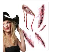 Autocollants de fête d'horreur d'Halloween, autocollants de cicatrices d'horreur, Autocollant d'Halloween, Autocollants de visage emporary, simulation d'accessoires de farces pour femmes et, Costume