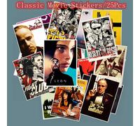 Autocollants De Films Classiques,25 Pièces,Étiquettes Pour Bagages,Ordinateur Portable,Peinture Artistique,Kill Bill,Pulp Fiction,Affiche,Étanche,Lotion,Planche,Jouet.D116(25Pcs).