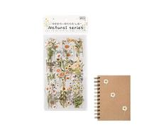 Autocollants De Fleurs - Décalcomanies Décoratives Rétro En PET, Éléments Floraux Naturels, Embellissements De Journal Imperméables | Belles Applications D'art Botanique Transparentes Pour