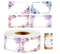 Autocollants de four - Rouleau d'étiquettes décoratives, autocollants de fleurs vintage | étiquettes avec noms écrits à la main pour projets de conserve, emballage cadeaux de pots de confiture ou
