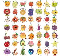 Autocollants de fruits de dessin animé réutilisables, sans résidus, protections adhésives contre les rayures pour l ' électronique, autocollants d ' incitation à l ' apprentissage amovibles en PVC