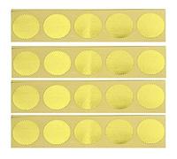 Autocollants de gaufrage, 100 pièces d'autocollants de gaufrage, gaufreur livre en or métallique vierge auto-adhésif, tampon bord pétoncle pour timbres, sceau notaire, ga