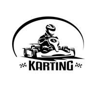 Autocollants de gravure Kart Formula Sports Car Karting Racing Sports 54x74.3cm Installation facile Grand Noir