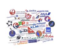 Autocollants De Haute Qualité Avec Logo D'avion, Étiquette De Voyage D'aviation Pour Valise, Pour Ordinateur Portable, Autocollant Étanche De Mode, Bricolage, 52 Pièces