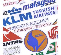 Autocollants De Haute Qualité Avec Logo De Compagnie Aérienne, Étiquettes De Voyage D'Aviation Pour Valise D'Ordinateur Portable, Autocollants De Mode, Bricolage, 52 Pièces