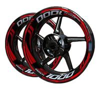 Autocollants De Jante De Moto pour Suzuki GSXS1000 GSXS 1000, Ensemble Complet De Bandes De Jante Et De Moyeu Lot Complet d'autocollants de Jante(Couleur 1)