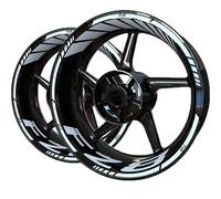Autocollants de Jante de Roue Autocollant De Moyeu De Roue De Moto, Autocollant Réfléchissant Imperméable À Rayures De Jante, Décoration Avant Et Arrière pour Yamaha Fz8 Autocollants de Roue (Couleur