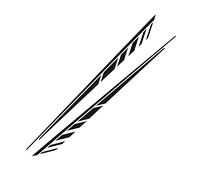Autocollants De Jupe Latérale De Porte De Voiture,iSpchen Autocollant Auto-Adhésifs Car Sticker Stripe Decal Autocollants Personnaliser Stickers Extérieur 220 * 11.5C Noir