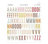 Autocollants de l'alphabet en aggloméré de la collection Autumn Archives par Kelly Bangs