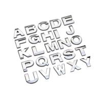 Autocollants de Lettres de numéro de Voiture chromés de 25 mm, Insigne d'emblème étanche en Alliage métallique 3D for la décoration extérieure(L(Red))