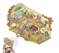 Autocollants de maison à effet 3D - Autocollant de scène miniature de dessin animé, autocollant décoratif pour scènes, autocollants de maison multifonctionnels avec artisanat, jouet de développement