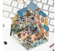 Autocollants De Maison À Faire Soi-même, Autocollants Scène Miniature À Effet, Autocollants De Maison Panda, Autocollant Décoratif De Scrapbook, Cute Cartoon Scene Stickers