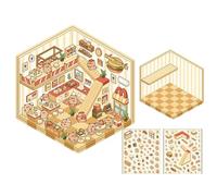 Autocollants de maison,autocollants de dessin animé Capybara | Scènes drôles d’autocollants de salle miniature - Autocollant mignon pour salle amusante, créez vos propres pour la journée