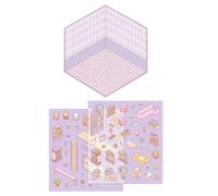 Autocollants de maison, autocollants de scènes - Autocollants de scènes de chambre amusantes, autocollants créatifs de la maison effet visuel 3D, autocollant mignon de la scène de l'histoire