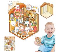 Autocollants de maison miniatures créatifs, autocollants de scène miniature, autocollants muraux décoratifs effet 3D, créez vos propres décalcomanies et outil de décoration de scrapbooking pour