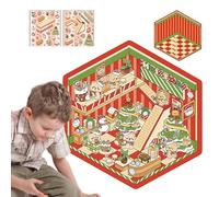 Autocollants de maison, scène d'autocollants | Autocollants empilables de maison de Noël de dessin animé,Autocollants empilables pour créer vos propres scènes de pièce pour murs, bureaux, fenêtr