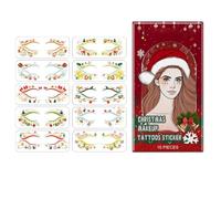 Autocollants de maquillage pour le visage, autocollants de maquillage pour les yeux de Noël | 10X autocollants de maquillage flocon de neige de Noël pour le visage - Autocollants temporaires pour visa